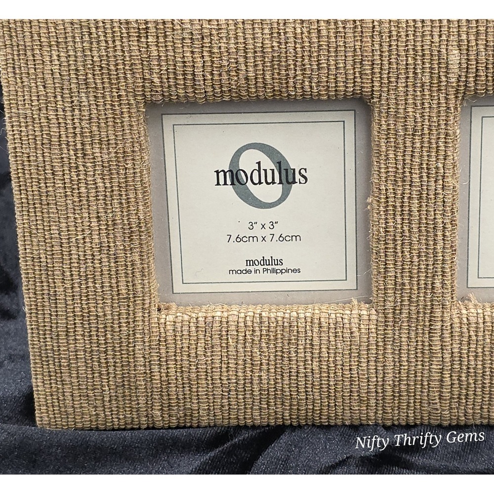 Modulus Double Picture Frame With Textured Design 3 × 3 Inch Pictures - Picture 2 of 5